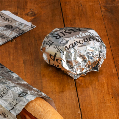 PAPIER INGRAISSABLE BASKET 'PAROLE' 35+20 G/M2 31x38 CM ARGENTE PARCHEMIN + ALUMINIUM (1000 UNITÉS)