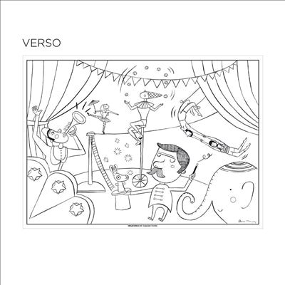 SETS DE TABLE COLORIAGE "CIRCUS" 100 G/M2 31x43 CM QUADRICHROMIE CELLULOSE (1000 UNITÉS)