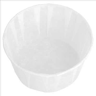 POTS TRAITEUR PAPIER PLISSÉ 165 ML (5,5 oz) 80 G/M2 Ø8/6x4,3 CM BLANC PARCH.INGRAISSABLE (1000 UNITÉS)