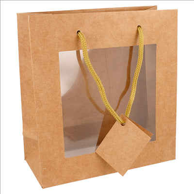 10 U. SACS AVEC FENÊTRE 18+8x19 CM NATUREL KRAFT (10 UNITÉS)