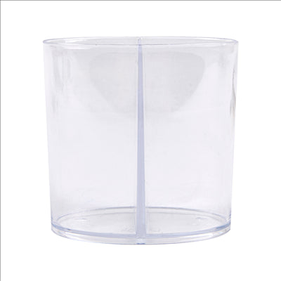 RÉCIPIENTS INJECTÉS RÉUTILISABLES "ELLIPSES" 2x60 ML 6,5x4,5x6,5 CM TRANSPARENT PS (300 UNITÉS)