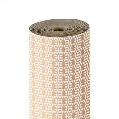 PAPIER CADEAU 50 M SAPINS  60 G/M2 70 CM KRAFT VERGÉ (1 UNITÉ)