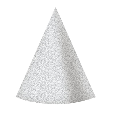 6 U. CHAPEAUX CONIQUES Ø 10,5x15 CM ARGENTE CARTON (24 UNITÉ)