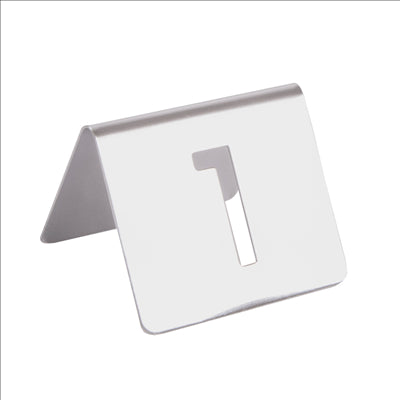 NUMÉROS DE TABLE DU 1 AU 25 7,5x5,5 CM ARGENTE INOX (1 UNITÉ)