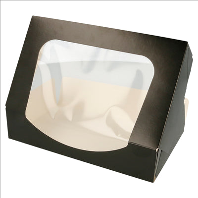 RÉCIPIENTS SUSHI+FÊNETRE 275 G/M2 17,5x12x4,5 CM NOIR CARTON (400 UNITÉS)