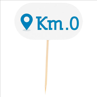 PIQUES "KM 0" 8 CM BLANC BOIS (100 UNITÉS)