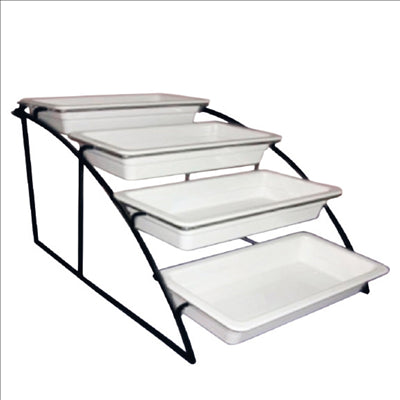 STAND 4 NIVEAUX BACS GN 1/3 36 x 52,5 x 32,5 CM NOIR FER (1 UNITÉ)