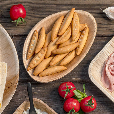 ASSIETTES OVALES 'ARECA' 17x12x2 CM NATUREL ARECA (200 UNITÉS)