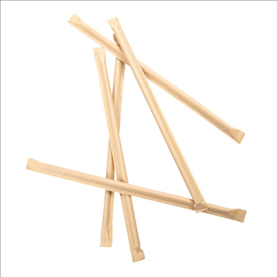 PAILLES DROITES SOUS SACHETS KRAFT 'PAPER' Ø0,60x20 CM NATUREL KRAFT (3000 UNITÉS)