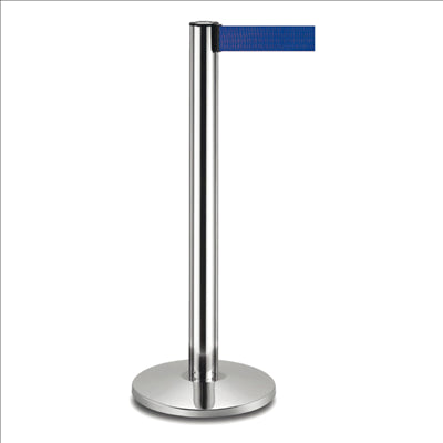 COLONNES MOBILES AVEC RUBAN RETRACTIBLES Ø 36x104 CM BLEU ALUMINIUM (2 UNITÉS)