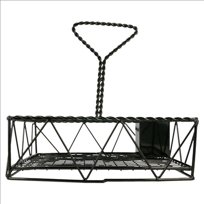 CORBEILLE "CADDY" CARRÉ 25x25x24 CM NOIR METAL (1 UNITÉ)