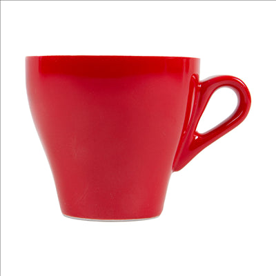 TASSES CAFÉ 'AKALA' 160 ML Ø8/4,6x7,6 CM ROUGE/BLANC PORCELAINE (6 UNITÉS)