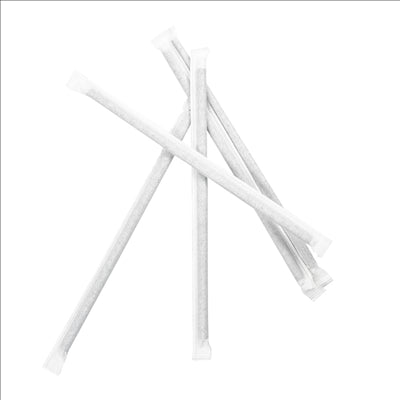 PAILLES DROITES SOUS SACHETS BLANCS 'PAPER' Ø0,60x20 CM NOIR PAPIER (3000 UNITÉS)