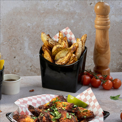 BOÎTES À FRITES L 13,3x9,4x14,6 CM NOIR PORCELAINE (6 UNITÉS)