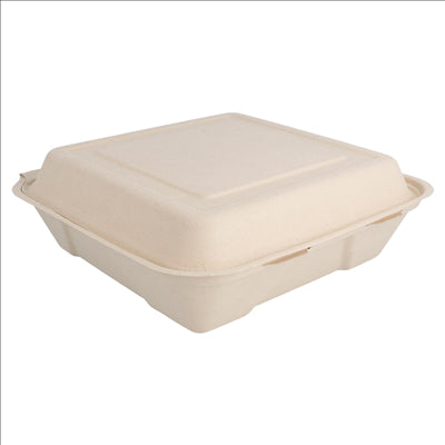 COQUILLES "L" 'BIONIC' 22,5x22,5x7,5 CM NATUREL BAGASSE (200 UNITÉS)