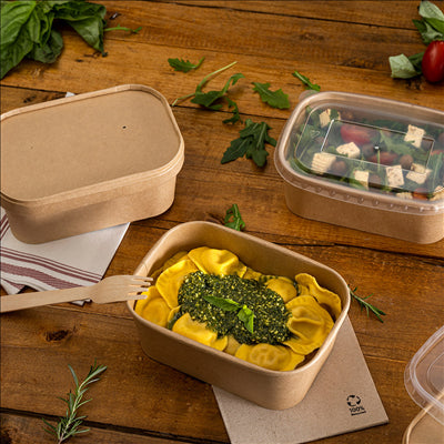 RÉCIPIENTS RECTANGULAIRES 500 ML 320 + 30 PE G/M2 17,3x12,3x4,1 CM NATUREL KRAFT (300 UNITÉS)