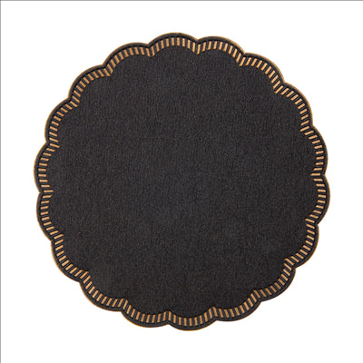 DESSOUS DE VERRE 9 PLIS 8x18 G/M2 + (30+12) G/M2 Ø9 CM NOIR OUATE (3000 UNITÉS)