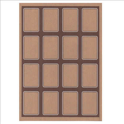 100 FEUILLES DIN A4 16 ÉTIQUETTES RECTANGULAIRES 4,5x6,5 CM KRAFT (1 UNITÉ)