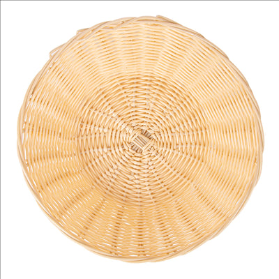 CORBEILLES SIMILAIRE OSIER RONDES Ø 25x7 CM NATUREL PP (12 UNITÉS)