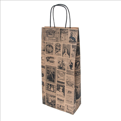 SACS SOS AVEC ANSES 2 BOUTEILLES 'BACCHUS' 100 G/M2 18+10x39 CM NATUREL KRAFT (250 UNITÉS)