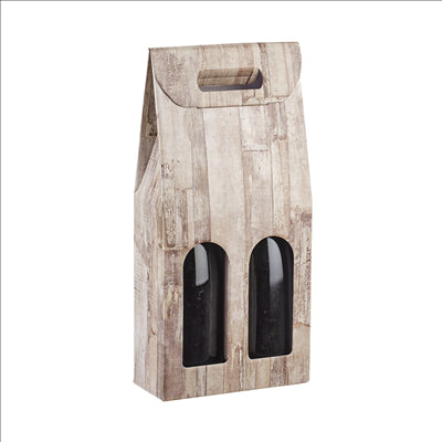 BOÎTES 2 BOUTEILLES 18x9x38,5 CM BOIS CARTON (30 UNITÉS)