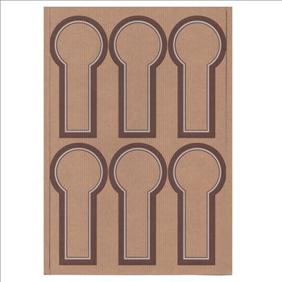 100 U. FEUILLES DIN A4 6 ÉTIQUETTES ALLONGÉES Ø 6x12,5 CM KRAFT (1 UNITÉ)