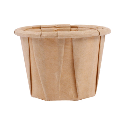POTS TRAITEUR PAPIER PLISSÉ 22 ML (0,7 oz) 80 G/M2 Ø3,8/2,6x2,8 CM NATUREL PARCH.INGRAISSABLE (1000 UNITÉS)
