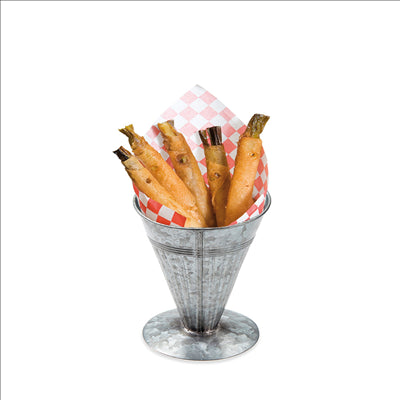 GOBELETS POUR FRITURES 200 + 25PE G/M2 Ø12x17,5 CM METAL ACIER (6 UNITÉS)