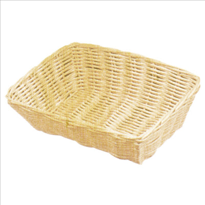 CORBEILLES SIMILAIRE OSIER RECTANGULAIRES 25x18,5x7,5 CM NATUREL PP (12 UNITÉS)