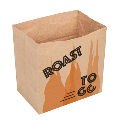 SACS SOS SANS ANSES POUR 1/2 POULET  70 G/M2 22+14x21 CM NATUREL PARCH.INGRAISSABLE (500 UNITÉS)