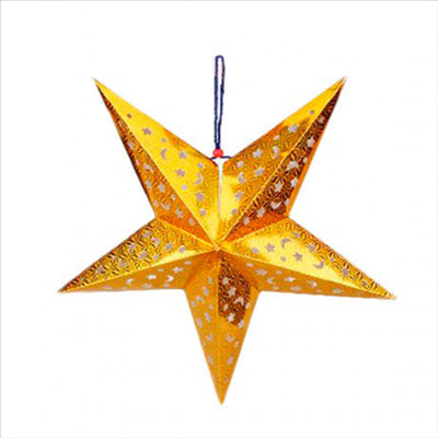 ETOILES À PENDRE Ø 60 CM OR PAPIER (10 UNITÉS)