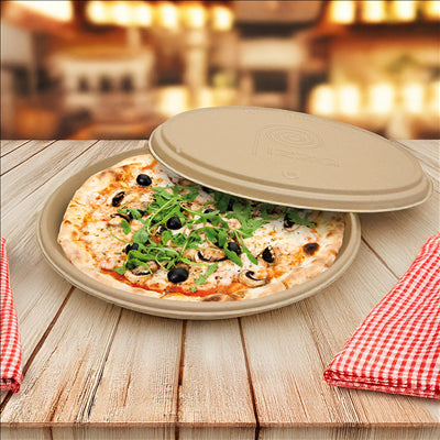 BASES RÉCIPIENT PIZZA 'BIONIC' Ø 35,7x3,3 CM NATUREL BAGASSE (150 UNITÉS)