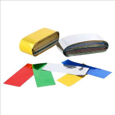 CONFETTI RECTANGULAIRE MÉTALLISÉE 1 KG  5x2 CM ASSORTI PLASTIQUE (1 UNITÉ)