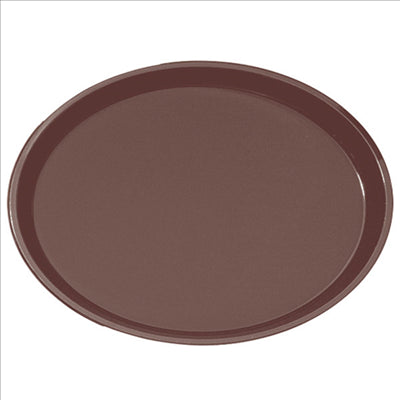 PLATEAU ANTI-DÉRAPANT OVALE 67x55,5 CM MARRON PP (1 UNITÉ)