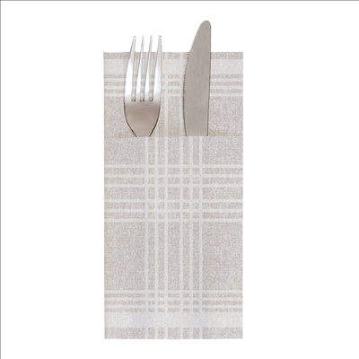 SERVIETTES KANGOUROU 'X-SOFT' 'MADRAS I' 65 G/M2 40x40 CM GRIS AIRLAID (700 UNITÉS)