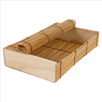 BOÎTE SUSHI 21x13x4,5 CM NATUREL BAMBOU (24 UNITÉS)