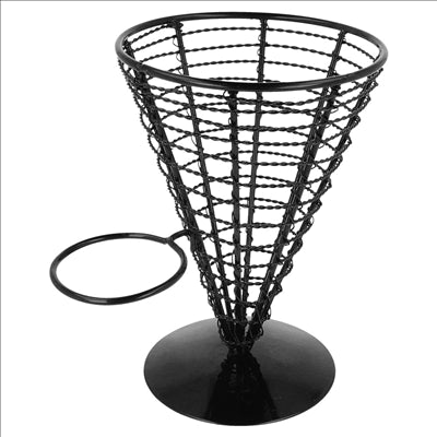 BASKET POUR 1 RÉCIPIENT Ø 12,8x18 CM NOIR ACIER (6 UNITÉS)