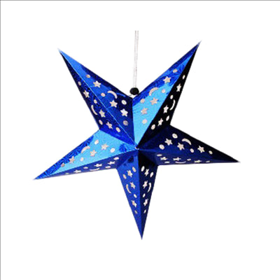 ETOILES À PENDRE Ø 30 CM BLEU PAPIER (10 UNITÉS)