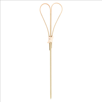 PIQUES "COEUR" 12 (h) CM NATUREL BAMBOU (100 UNITÉS)