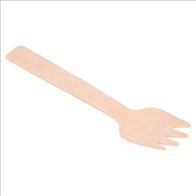 FOURCHETTE-CUILLÈRE 10,5 CM NATUREL BOIS (100 UNITÉS)