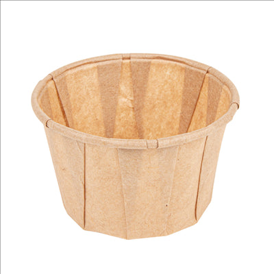 POTS TRAITEUR PAPIER PLISSÉ 60 ML 80 G/M2 Ø5,5/3,9x3,5 CM NATUREL PARCH.INGRAISSABLE (1000 UNITÉS)