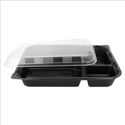 COFFRETS POUR REPAS 4 COMPART. 27x20,6x5 CM NOIR PP (300 UNITÉS)