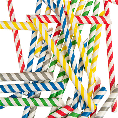 PAILLES DROITES À FRANGES 'BUBBLE TEA' 'PAPER' Ø1,2x20 CM ASSORTI PAPIER (2400 UNITÉS)