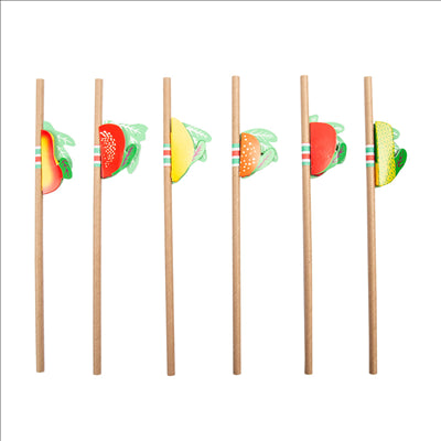 PAILLES "FRUITS" Ø0,60x23 CM NATUREL KRAFT (100 UNITÉS)