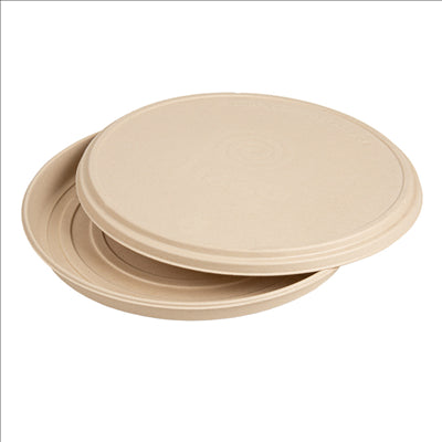 BASES RÉCIPIENT PIZZA 'BIONIC' Ø 35,7x3,3 CM NATUREL BAGASSE (150 UNITÉS)