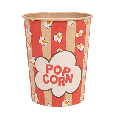 RÉCIPIENTS POUR POP-CORN 960 ML 230 +20 PE G/M2 Ø 11,6/8,8x14,2 CM KRAFT (500 UNITÉS)