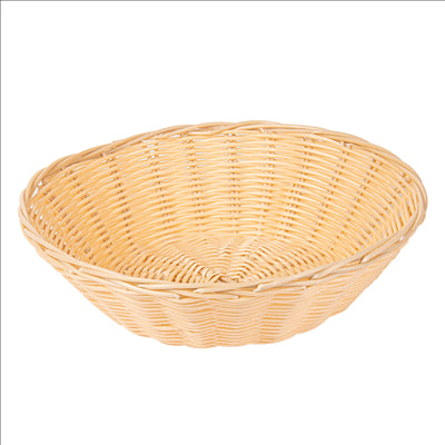 CORBEILLES SIMILAIRE OSIER RONDES Ø 25x7 CM NATUREL PP (12 UNITÉS)