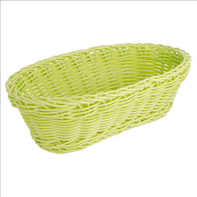 CORBEILLES SIMILAIRE OSIER ALLONGÉES 23x9x8 CM VERT ANIS PP (12 UNITÉS)