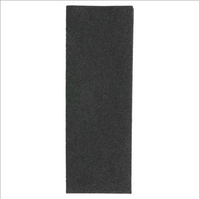 SACS COUVERTS + SERVIETTE 'JUST IN TIME - RAFFAELLO' 90 + 10PE G/M2 8,5x19,5 CM NOIR AIRLAID (250 UNITÉS)
