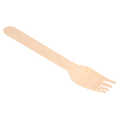 FOURCHETTES 'MAKAN' 15,5 CM NATUREL BOIS (100 UNITÉS)